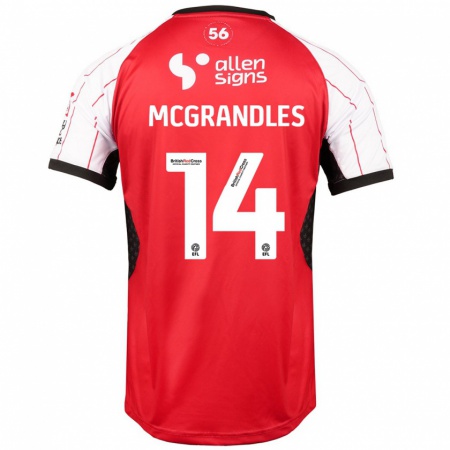 Kandiny Enfant Maillot Conor Mcgrandles #14 Blanc Tenues Domicile 2024/25 T-Shirt