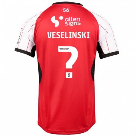 Kandiny Enfant Maillot Aleksandar Veselinski #0 Blanc Tenues Domicile 2024/25 T-Shirt