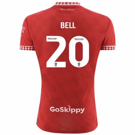 Kandiny Enfant Maillot Sam Bell #20 Rouge Tenues Domicile 2024/25 T-Shirt