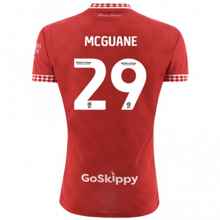 Kandiny Enfant Maillot Marcus Mcguane #29 Rouge Tenues Domicile 2024/25 T-Shirt