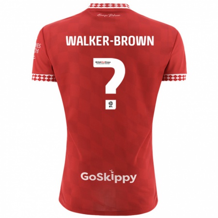 Kandiny Enfant Maillot Rushon Walker-Brown #0 Rouge Tenues Domicile 2024/25 T-Shirt