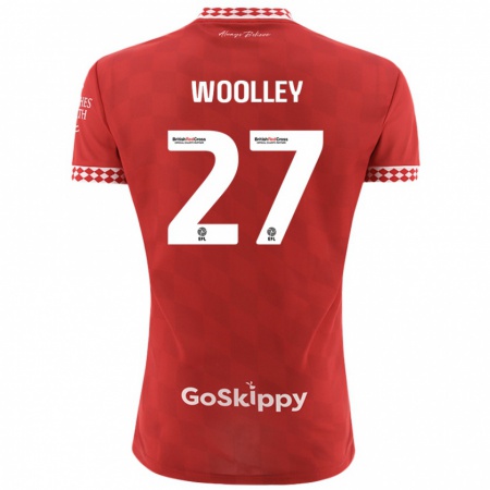 Kandiny Enfant Maillot Jesse Woolley #27 Rouge Tenues Domicile 2024/25 T-Shirt