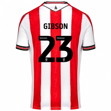 Kandiny Enfant Maillot Ben Gibson #23 Rouge Blanc Tenues Domicile 2024/25 T-Shirt