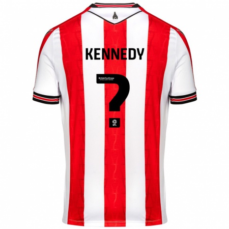 Kandiny Enfant Maillot Dan Kennedy #0 Rouge Blanc Tenues Domicile 2024/25 T-Shirt