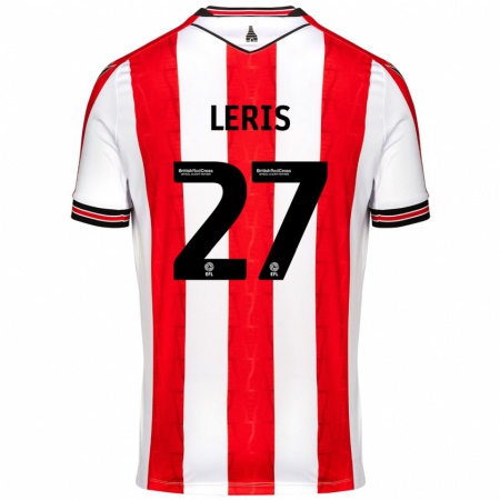 Kandiny Enfant Maillot Mehdi Léris #27 Rouge Blanc Tenues Domicile 2024/25 T-Shirt