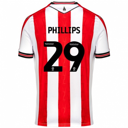 Kandiny Enfant Maillot D'margio Wright-Phillips #29 Rouge Blanc Tenues Domicile 2024/25 T-Shirt