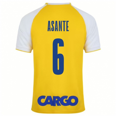 Kandiny Enfant Maillot Tyrese Asante #6 Jaune Blanc Tenues Domicile 2024/25 T-Shirt