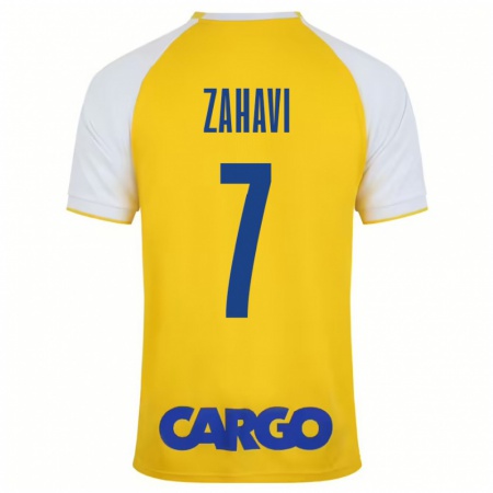 Kandiny Enfant Maillot Eran Zahavi #7 Jaune Blanc Tenues Domicile 2024/25 T-Shirt