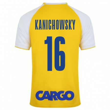 Kandiny Enfant Maillot Gabi Kanichowsky #16 Jaune Blanc Tenues Domicile 2024/25 T-Shirt