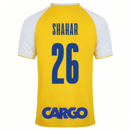 Kandiny Enfant Maillot Ido Shahar #26 Jaune Blanc Tenues Domicile 2024/25 T-Shirt