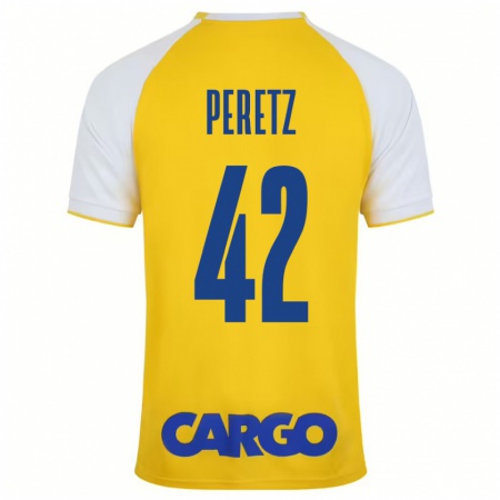 Kandiny Enfant Maillot Dor Peretz #42 Jaune Blanc Tenues Domicile 2024/25 T-Shirt