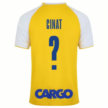 Kandiny Enfant Maillot Eran Ginat #0 Jaune Blanc Tenues Domicile 2024/25 T-Shirt