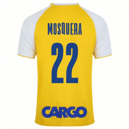 Kandiny Enfant Maillot Orlando Mosquera #22 Jaune Blanc Tenues Domicile 2024/25 T-Shirt