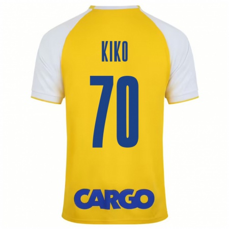 Kandiny Enfant Maillot Kiko Bondoso #70 Jaune Blanc Tenues Domicile 2024/25 T-Shirt