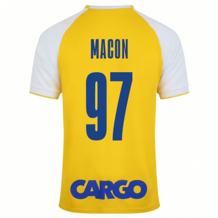 Kandiny Enfant Maillot Yvann Maçon #97 Jaune Blanc Tenues Domicile 2024/25 T-Shirt