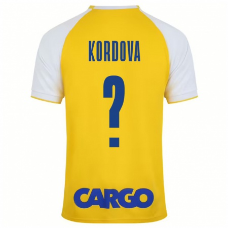 Kandiny Enfant Maillot Adir Kordova #0 Jaune Blanc Tenues Domicile 2024/25 T-Shirt