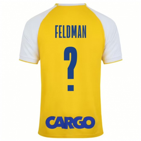 Kandiny Enfant Maillot Ron Feldman #0 Jaune Blanc Tenues Domicile 2024/25 T-Shirt