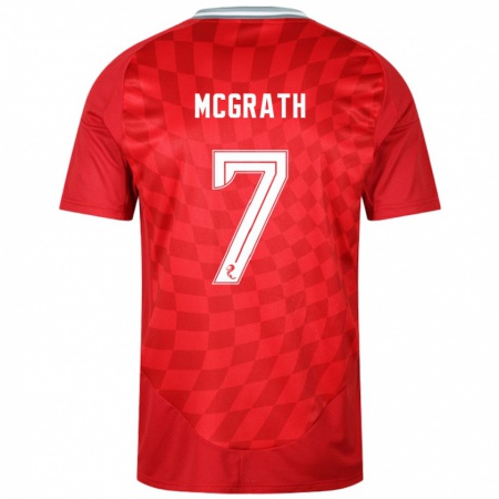 Kandiny Enfant Maillot Jamie Mcgrath #7 Rouge Tenues Domicile 2024/25 T-Shirt