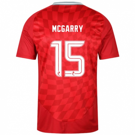 Kandiny Enfant Maillot James Mcgarry #15 Rouge Tenues Domicile 2024/25 T-Shirt