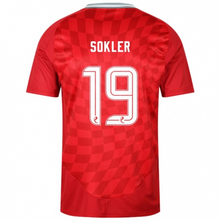 Kandiny Enfant Maillot Ester Sokler #19 Rouge Tenues Domicile 2024/25 T-Shirt