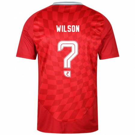 Kandiny Enfant Maillot Cameron Wilson #0 Rouge Tenues Domicile 2024/25 T-Shirt