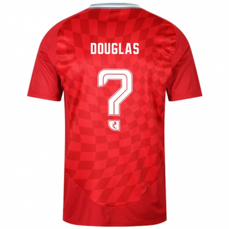 Kandiny Enfant Maillot Connor Douglas #0 Rouge Tenues Domicile 2024/25 T-Shirt