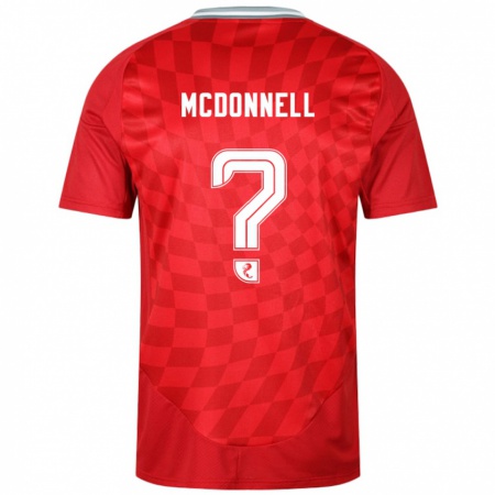 Kandiny Enfant Maillot Noah Mcdonnell #0 Rouge Tenues Domicile 2024/25 T-Shirt