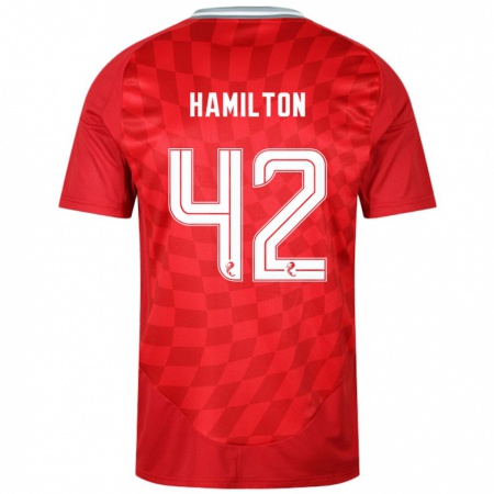 Kandiny Enfant Maillot Brendan Hamilton #42 Rouge Tenues Domicile 2024/25 T-Shirt