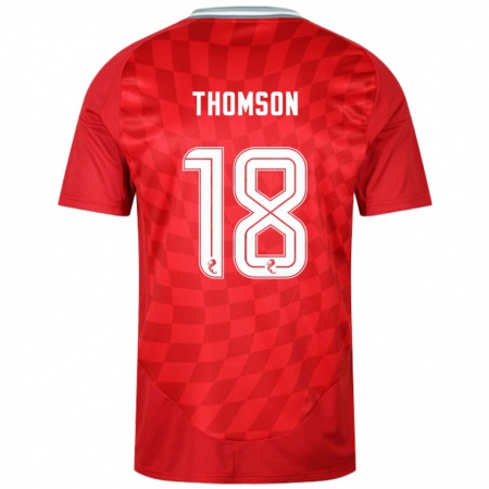 Kandiny Enfant Maillot Eva Thomson #18 Rouge Tenues Domicile 2024/25 T-Shirt