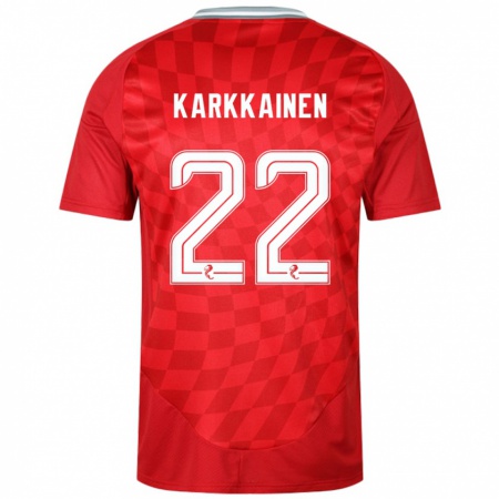 Kandiny Enfant Maillot Elena Kärkkäinen #22 Rouge Tenues Domicile 2024/25 T-Shirt