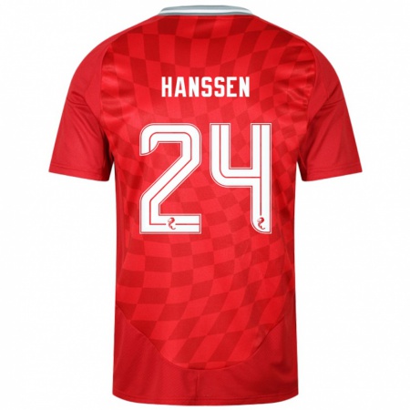 Kandiny Enfant Maillot Nadine Hanssen #24 Rouge Tenues Domicile 2024/25 T-Shirt