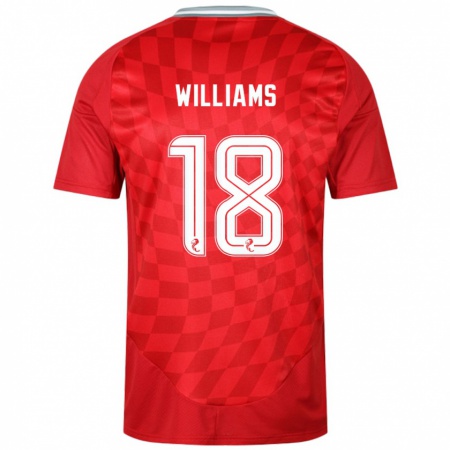 Kandiny Enfant Maillot Rhys Williams #18 Rouge Tenues Domicile 2024/25 T-Shirt