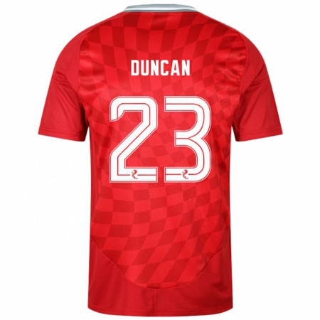 Kandiny Enfant Maillot Ryan Duncan #23 Rouge Tenues Domicile 2024/25 T-Shirt