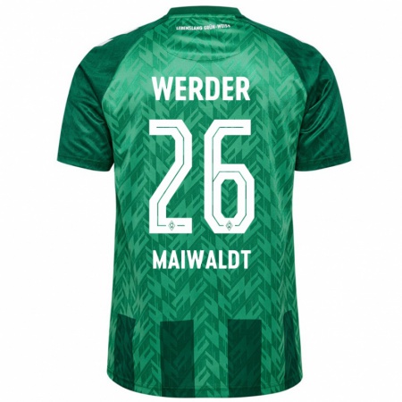 Kandiny Enfant Maillot Julius Maiwaldt #26 Vert Tenues Domicile 2024/25 T-Shirt