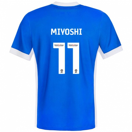 Kandiny Enfant Maillot Koji Miyoshi #11 Bleu Blanc Tenues Domicile 2024/25 T-Shirt