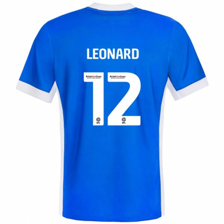 Kandiny Enfant Maillot Marc Leonard #12 Bleu Blanc Tenues Domicile 2024/25 T-Shirt