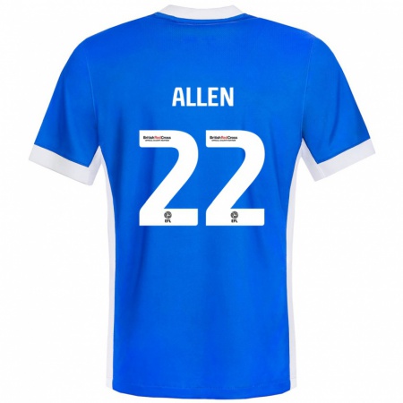 Kandiny Enfant Maillot Remi Allen #22 Bleu Blanc Tenues Domicile 2024/25 T-Shirt