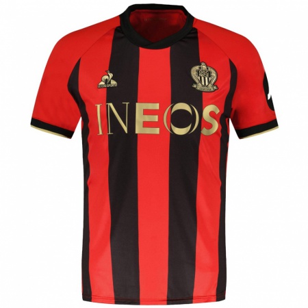 Kandiny Enfant Maillot Geoffroy Bony #0 Rouge Noir Tenues Domicile 2024/25 T-Shirt