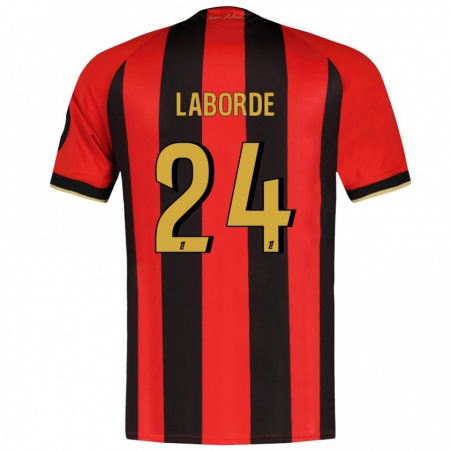 Kandiny Enfant Maillot Gaëtan Laborde #24 Rouge Noir Tenues Domicile 2024/25 T-Shirt