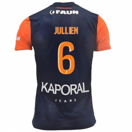 Kandiny Enfant Maillot Christopher Jullien #6 Bleu Marine Orange Tenues Domicile 2024/25 T-Shirt