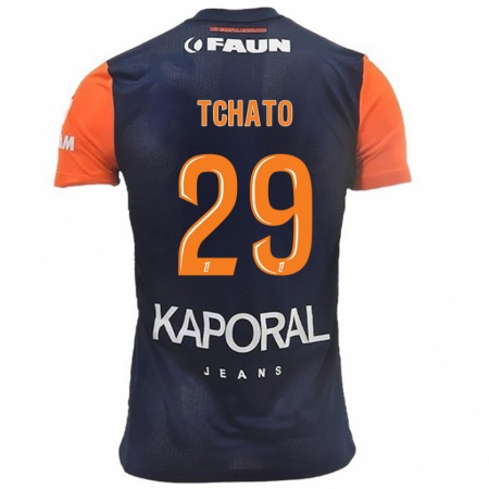 Kandiny Enfant Maillot Enzo Tchato #29 Bleu Marine Orange Tenues Domicile 2024/25 T-Shirt