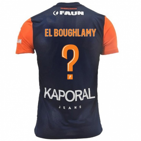 Kandiny Enfant Maillot Adam El Boughlamy #0 Bleu Marine Orange Tenues Domicile 2024/25 T-Shirt