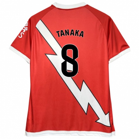 Kandiny Enfant Maillot Yoko Tanaka #8 Blanc Rouge Tenues Domicile 2024/25 T-Shirt