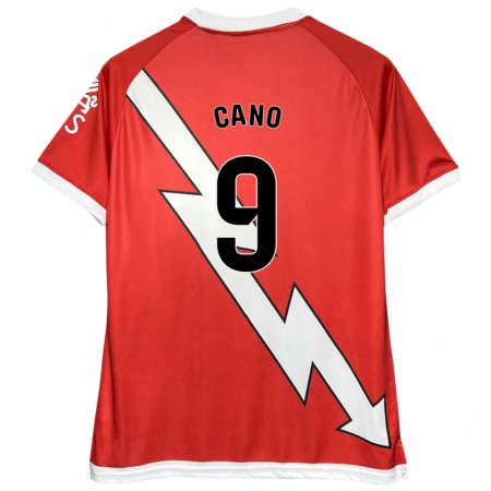 Kandiny Enfant Maillot Joselu Cano #9 Blanc Rouge Tenues Domicile 2024/25 T-Shirt