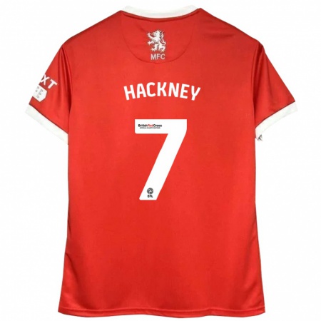 Kandiny Enfant Maillot Hayden Hackney #7 Rouge Blanc Tenues Domicile 2024/25 T-Shirt