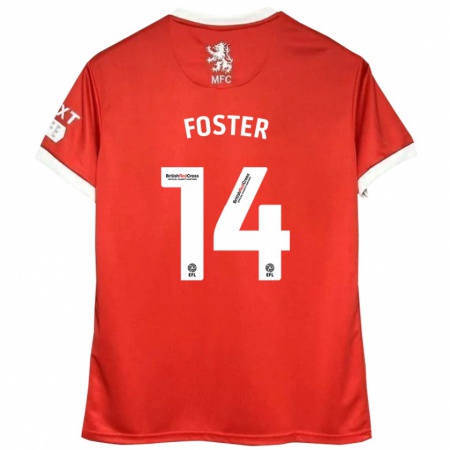 Kandiny Enfant Maillot Emma Foster #14 Rouge Blanc Tenues Domicile 2024/25 T-Shirt