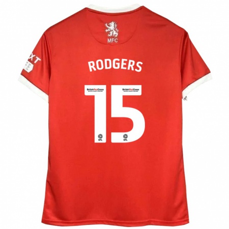 Kandiny Enfant Maillot Amber Rodgers #15 Rouge Blanc Tenues Domicile 2024/25 T-Shirt