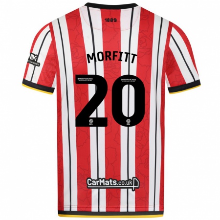 Kandiny Enfant Maillot Izzy Morfitt #20 Rayures Blanches Rouges Tenues Domicile 2024/25 T-Shirt