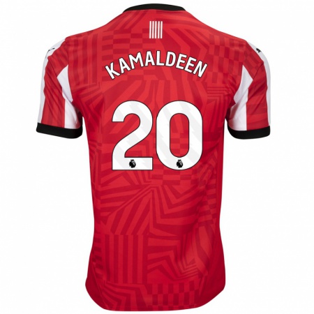 Kandiny Enfant Maillot Kamaldeen Sulemana #20 Rouge Blanc Tenues Domicile 2024/25 T-Shirt