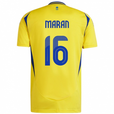 Kandiny Enfant Maillot Mohammed Maran #16 Jaune Bleu Tenues Domicile 2024/25 T-Shirt